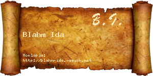 Blahm Ida névjegykártya