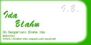 ida blahm business card